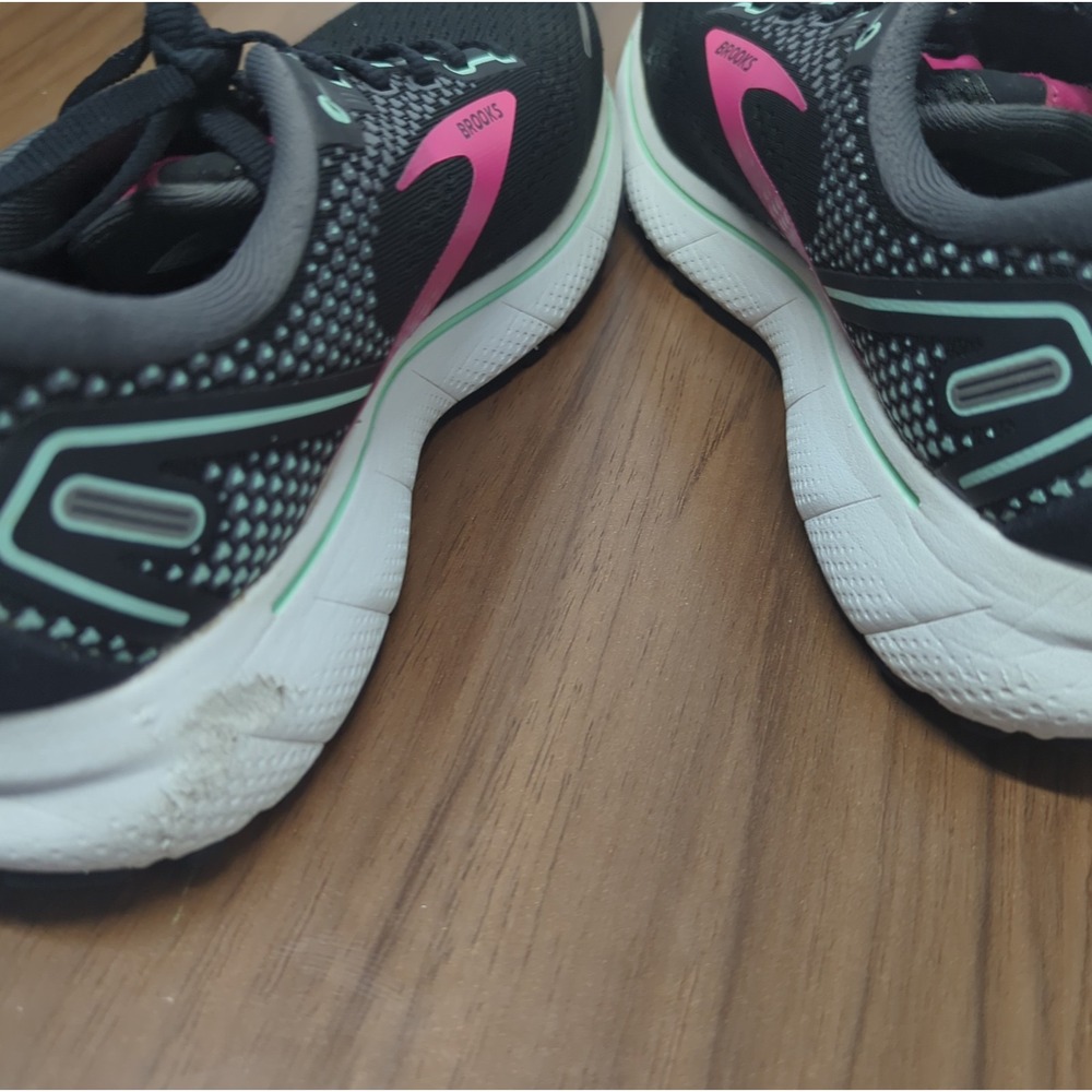 Brooks Ghost 14 Womens 9.5 B Running Shoes Black Pink 1203561 Walking - Picture 5 of 7